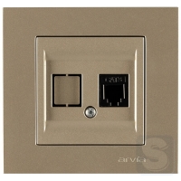 Розетка телефонная TF cat 3  Arvia Electric KAREN Титан (20 05 2000 221)